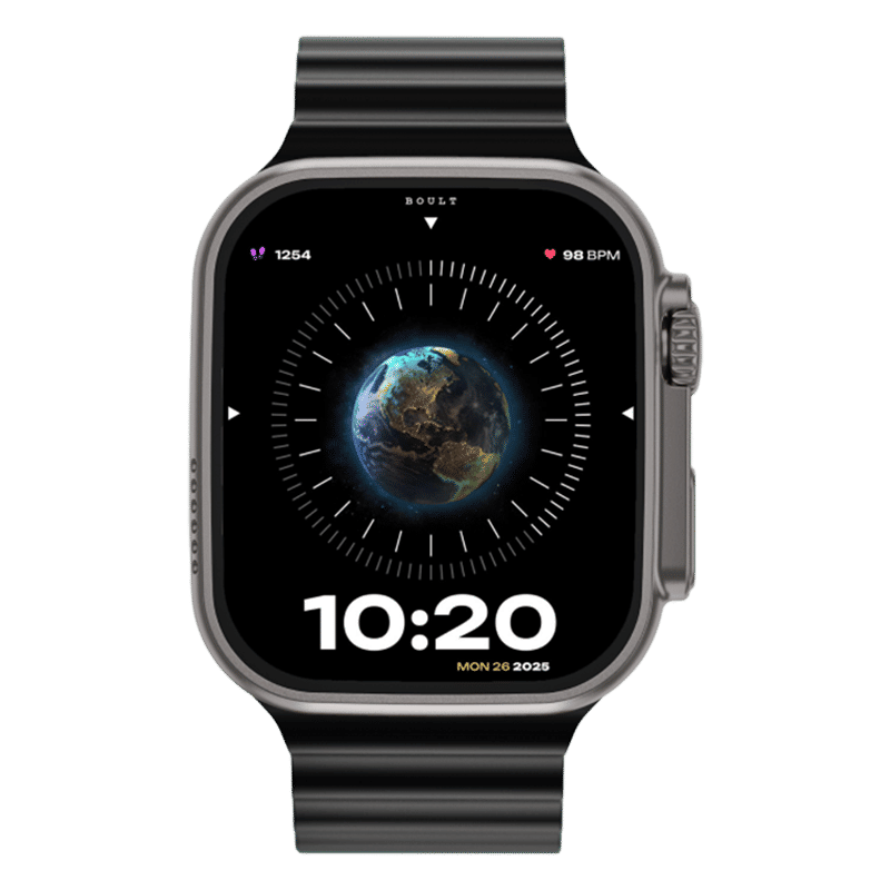 Goboult Crown 1.95'' Hd Display | BT Calling | Working Crown | 900 Nits | Spo2 Smartwatch