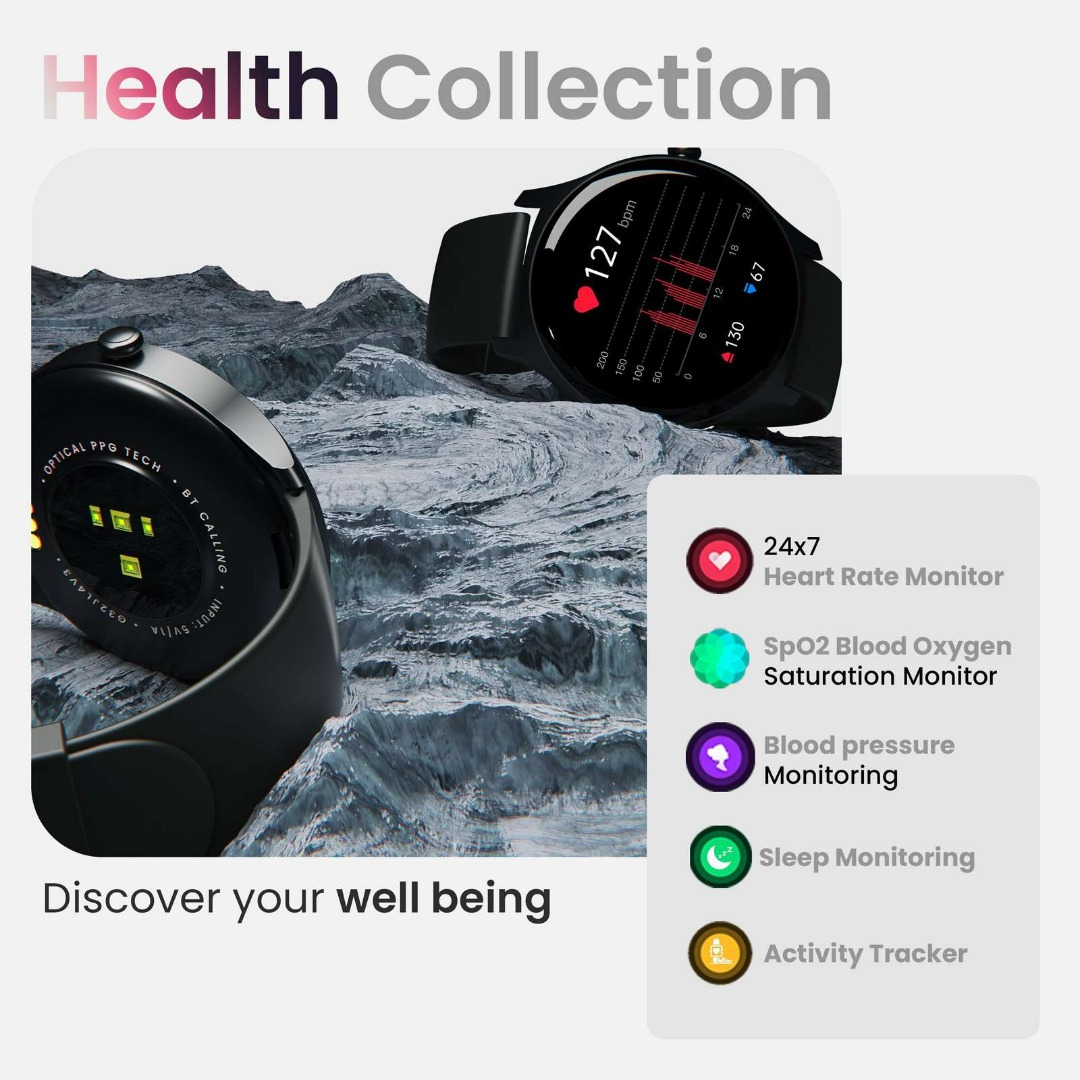 Goboult Rover Pro 1.43'' Amoled Display | BT Calling | 1000 Nits Brightness Smartwatch