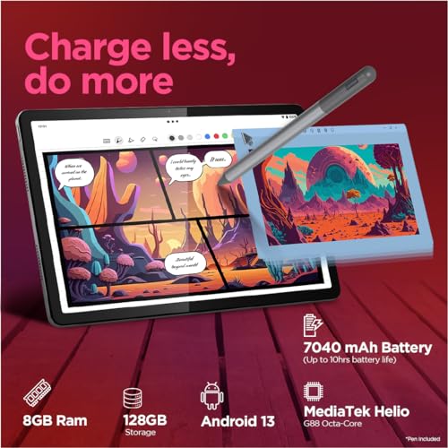Lenovo Tab M11 With Pen Lte (4G) + Wi-Fi 4 Gb Ram | 128 Gb Rom 11 Inch Screen 90 Hz | 72% Ntsc | Fhd Display Octa-Core Processor | Seaform Green