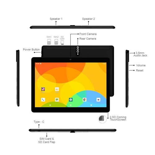 Domo Slate Sl37 Os9 Se 10.1 Inch Tablet | 4G | Dual Sim | 3Gb Ram | 32Gb Storage | Lcd Ips | Bluetooth | Gps | Black