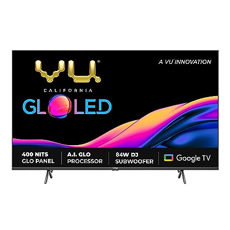 VU 43 inches The GloLED 84 Watt DJ Sound Series 4K Smart Google TV