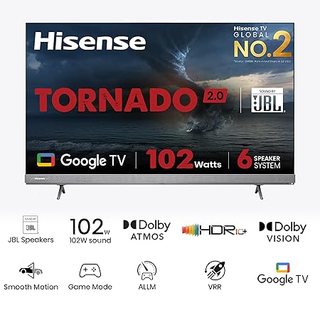 Hisense 55 inches Tornado 20 Series 4K Ultra HD Smart LED Google TV