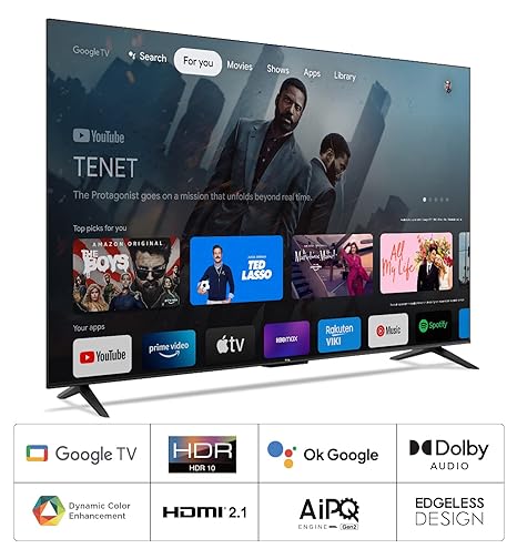 TCL 43 inches Bezelless Series 4K Ultra HD Smart LED Google TV