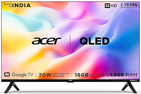 Acer 32 inches V Series HD Ready Smart QLED Google TV