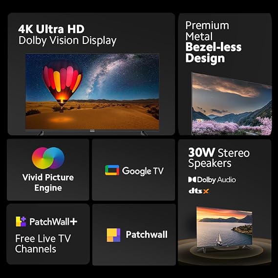 Mi 55 inches X 4K Dolby Vision Series Smart Google TV