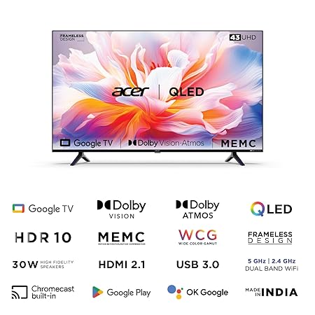 Acer 43 inches V Series 4K Ultra HD Smart QLED Google TV
