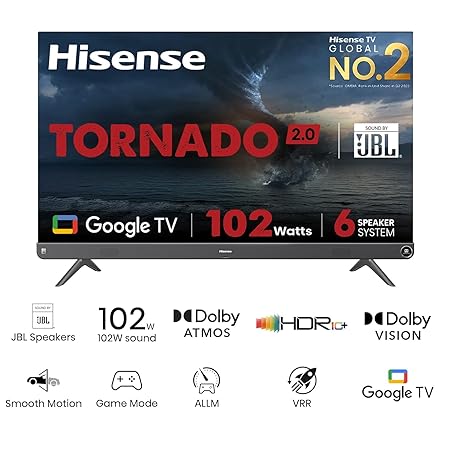 Hisense 50 inches Tornado 20 Series 4K Ultra HD Smart LED Google TV