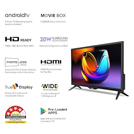 VW 24 inches HD Ready Android Smart LED TV