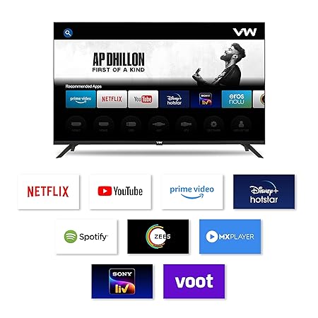 VW 32 inches Playwall Frameless Series HD Ready Android Smart LED TV