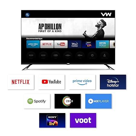 VW 40 inches Playwall Frameless Series Full HD Android Smart LED TV