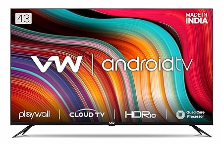 VW 43 inches Playwall Frameless Series Full HD Android Smart LED TV
