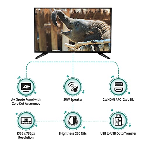 Croma 32 Inches HD Ready LED TV, 2021 Model