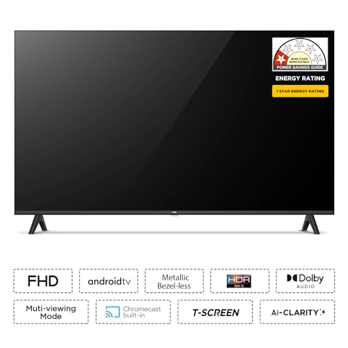 TCL 101 cm (40 inches) Mettalic Bezel-Less Full HD Smart Android LED TV
