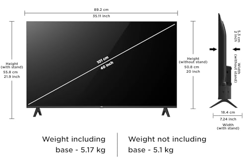 TCL 101 cm (40 inches) Mettalic Bezel-Less Full HD Smart Android LED TV