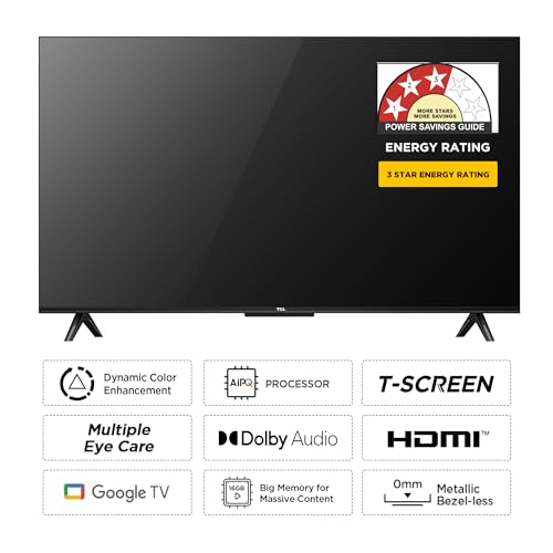 TCL 108 cm (43 inches) Metallic Bezel-Less Series 4K Ultra HD Smart LED Google TV