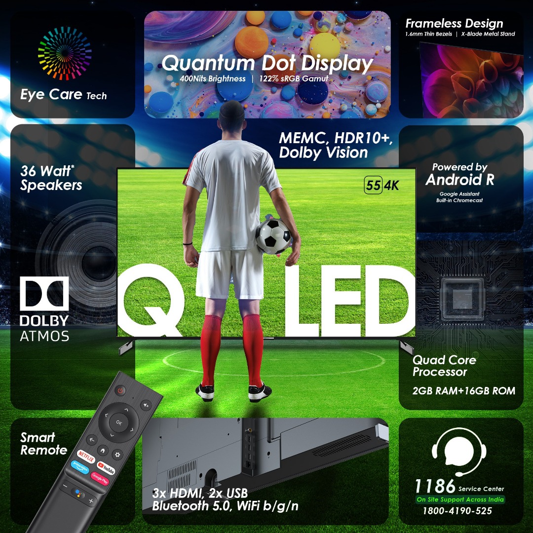 Infinix Zero 55 inches QLED Ultra HD 4K Smart Android TV QLED Technology