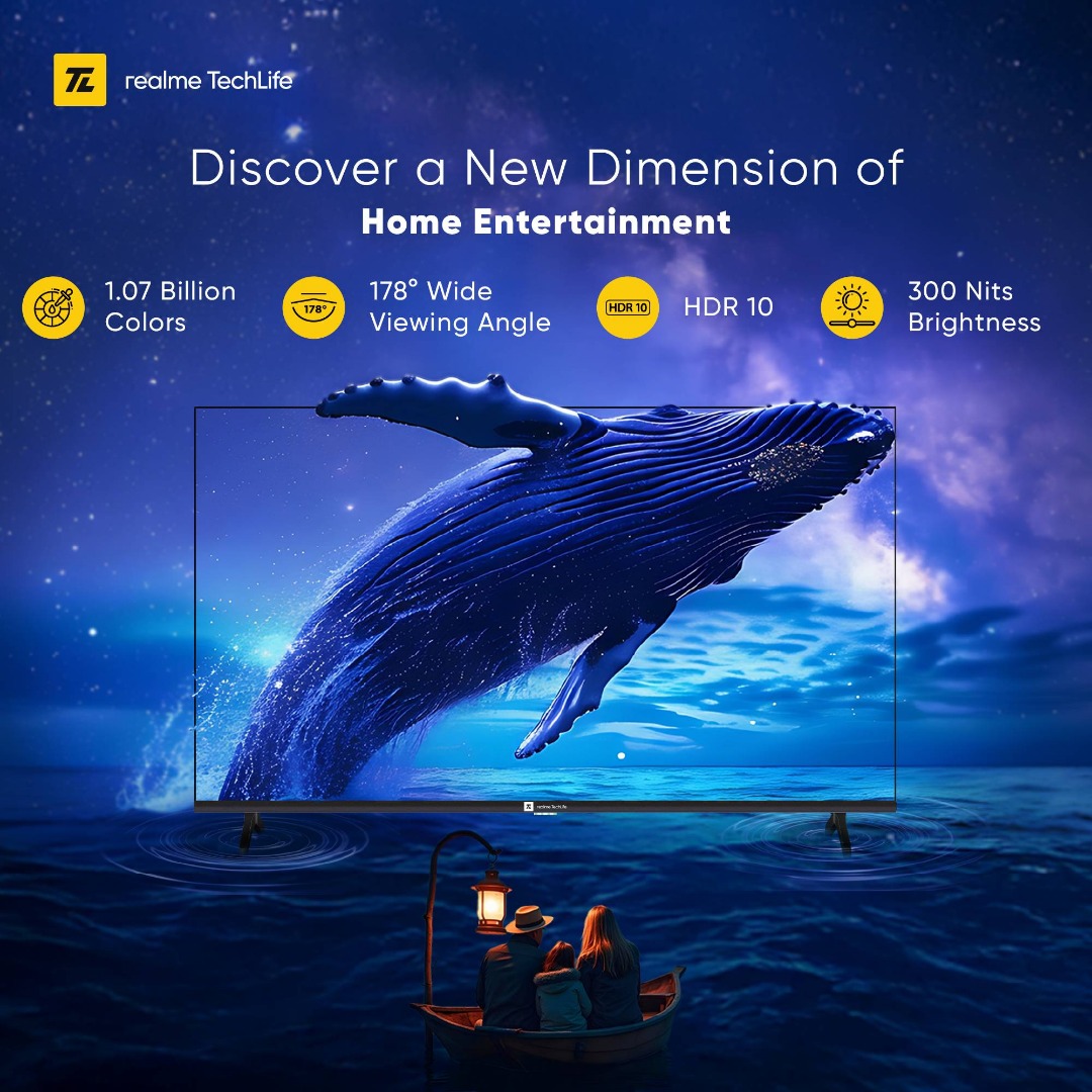 realme TechLife 109 cm (43 inch) QLED Ultra HD (4K) Smart Google TV 2025 Edition (43UHDGQRVSAQ)