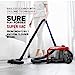 Eureka Forbes Supervac 1600 Watts Powerful Suction | Bagless Vacuum Cleaner | Red