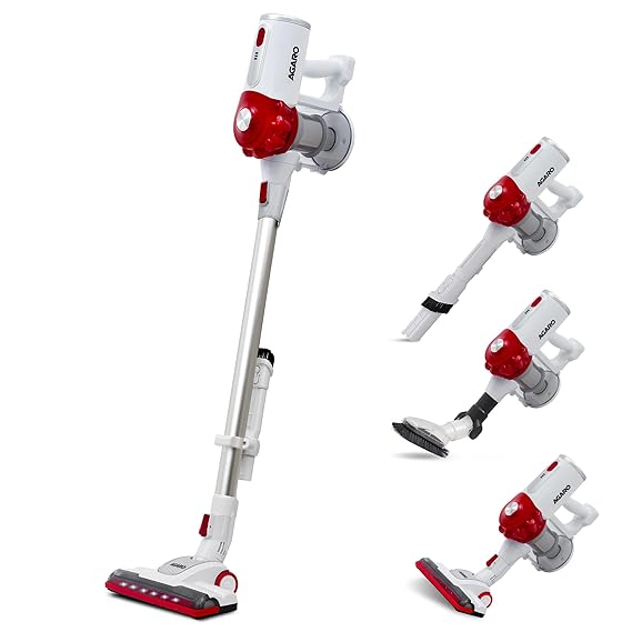 Agaro Regency Cordless Stick Vacuum Cleaner | White &Red