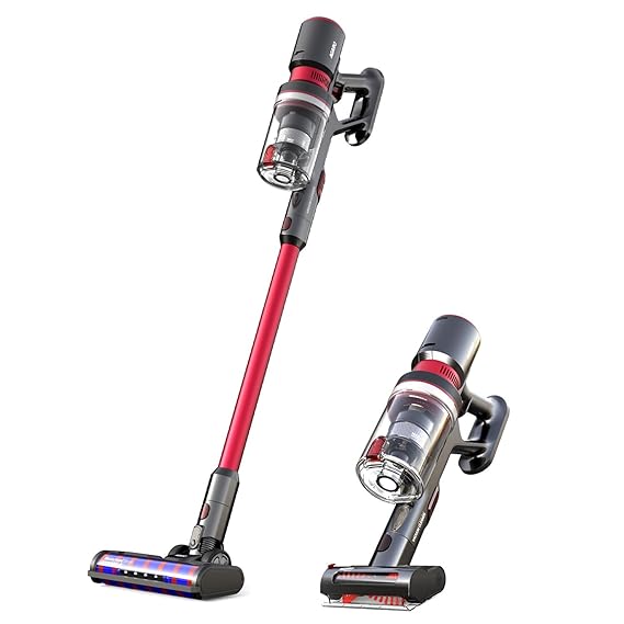 Agaro Supreme Cordless Stick Vacuum Cleaner | 2 In 1 Handheld &Stick | 400W | Hepa Filter | Red