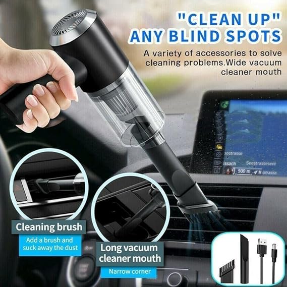 Aim Portable Electric Nail Drill Professional Cleaner Dust Collection/2 In 1 Car Vacuum Cleaner Wireless | Black