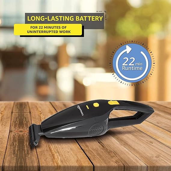 Amazon Basics Cordless Handheld Car Vacuum Cleaner With 3000Pa Powerful Suction | Hepa Filter | Black