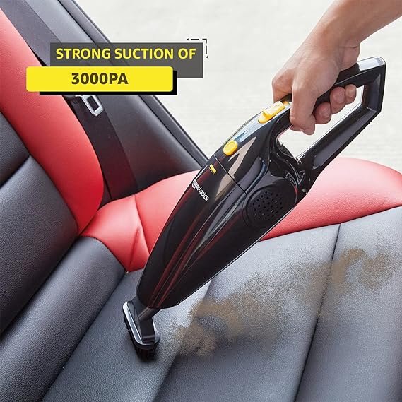 Amazon Basics Cordless Handheld Car Vacuum Cleaner With 3000Pa Powerful Suction | Hepa Filter | Black