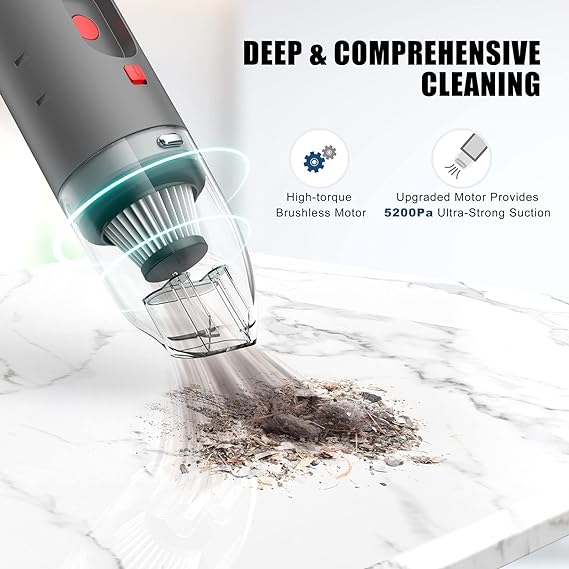 Fya Handheld Vacuum Cleaner Cordless | Wireless Hand Vacuum&Air Blower 2-In-1 | Grey