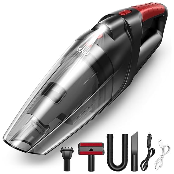 Fya Handheld Vacuum Cleaner Cordless | 8500Pa Hand Vacuum Cordless Rechargeable | Black &Red