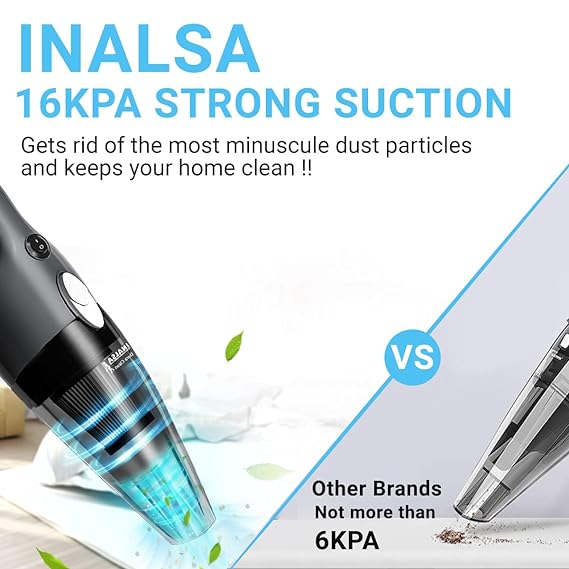 Inalsa Vaccum Cleaner Handheld 800W High Powerful Motor | Black &Grey