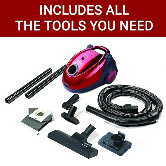 Inalsa Vacuum Cleaner For Home Spruce-1200W | Red &Black