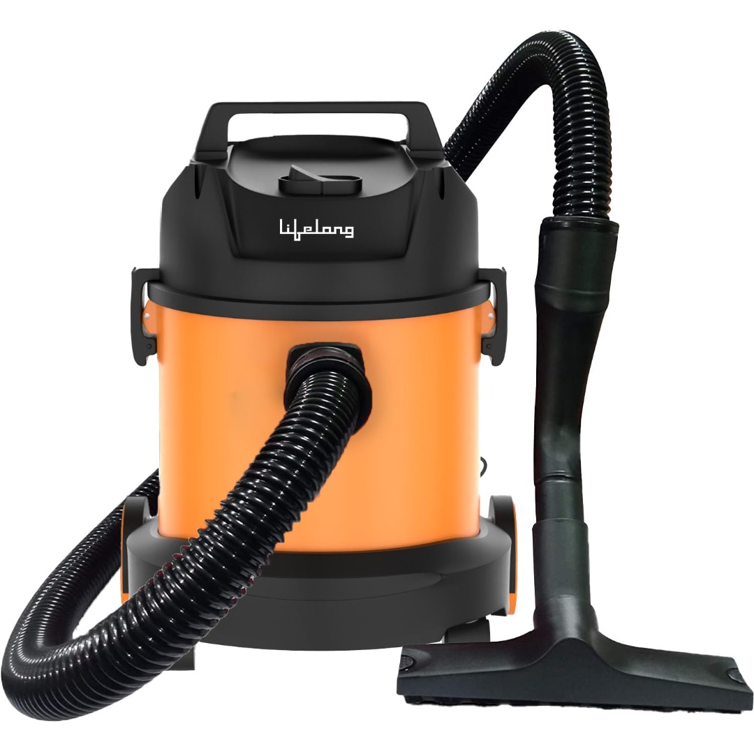 Lifelong 800-Watt Vacuum Cleaner | 6 Litre | Wet &Dry | 2.75 Meter Cord | Llvc930 | Orange &Black