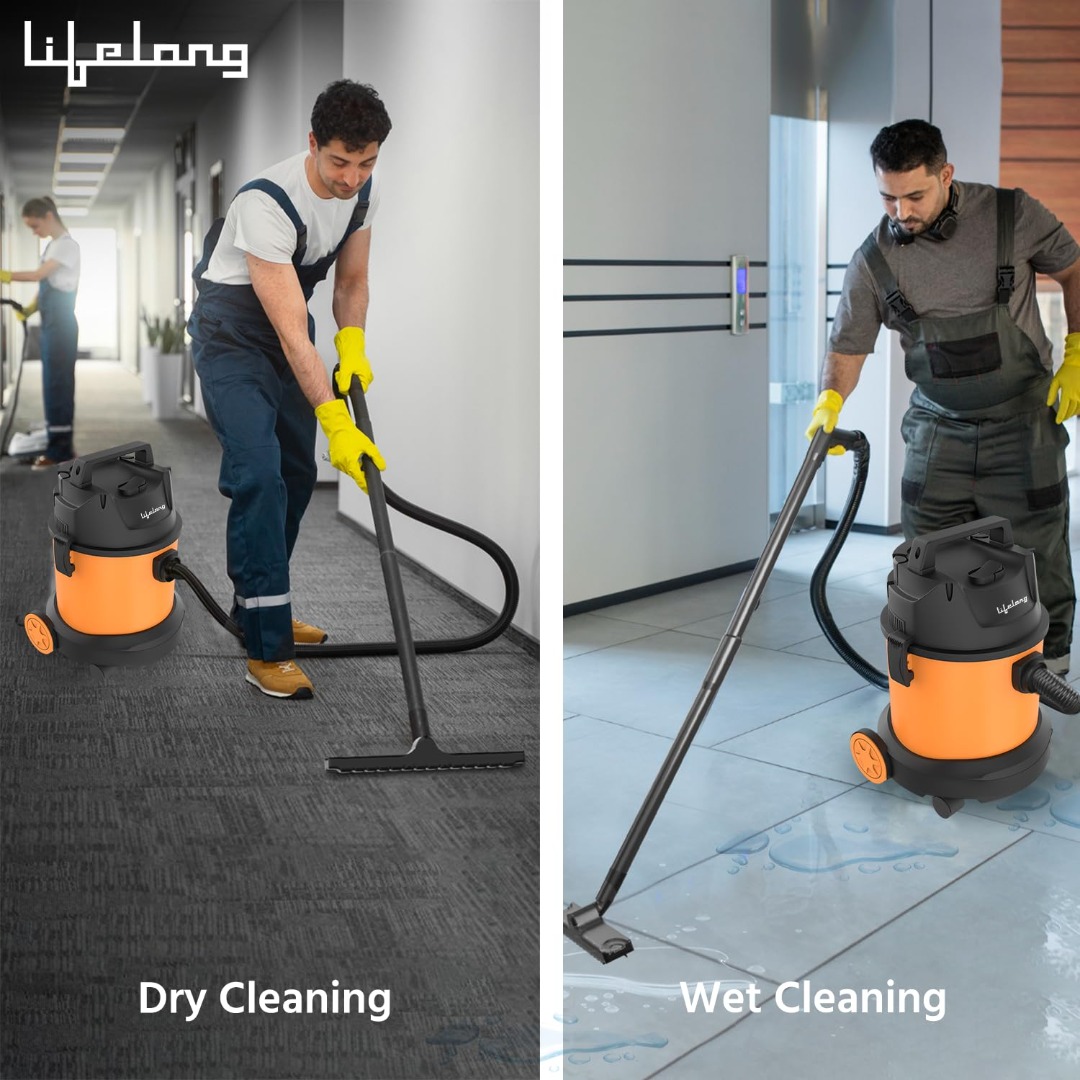 Lifelong 800-Watt Vacuum Cleaner | 6 Litre | Wet &Dry | 2.75 Meter Cord | Llvc930 | Orange &Black