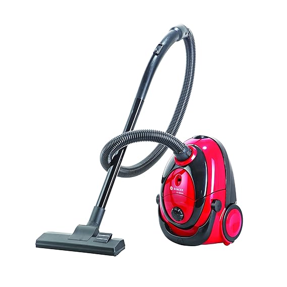 Singer E Clean 1200 Watts Vacuum Cleaner | 2 L Cloth Dust Bag | Black &Red