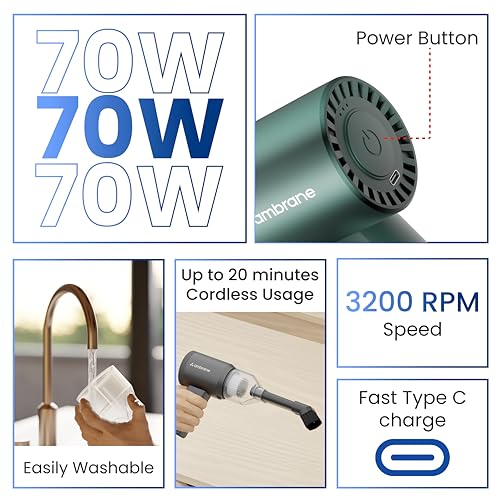 Ambrane 70W Portable Cordless Vacuum Cleaner