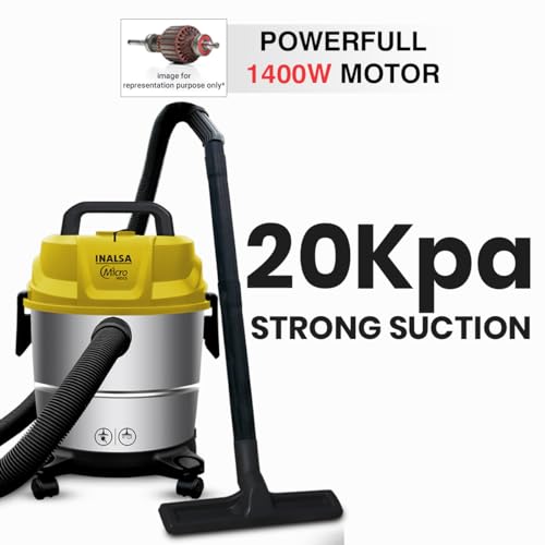 INALSA 15L 1400W Wet and Dry Vacuum Cleaner for Home