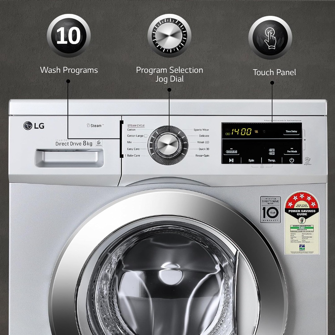 LG 8 Kg 5 Star Front Load Fully Automatic Washing Machine