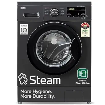 LG 8 Kg 5 Star Inverter Touch panel Fully-Automatic Front Load Washing Machine (FHM1408BDM | Middle Black)