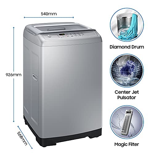 Samsung 7 kg Fully-Automatic Top Loading Washing Machine (WA70A4002GS/TL | Imperial Silver | Diamond drum)
