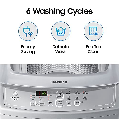 Samsung 7 kg Fully-Automatic Top Loading Washing Machine (WA70A4002GS/TL | Imperial Silver | Diamond drum)