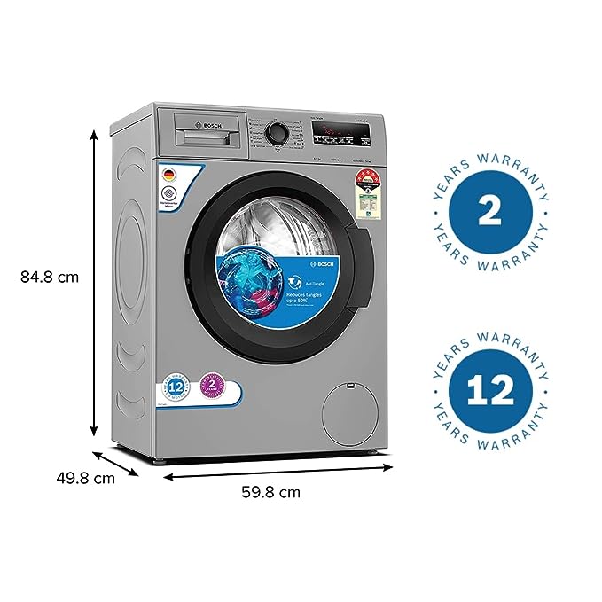Bosch 6.5 kg 5 Star Inverter Fully Automatic Front Load (WLJ2026DIN | Lux Silver | Inbuilt Heater)