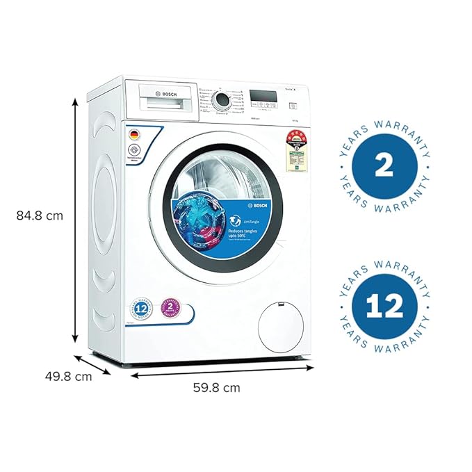 BOSCH 6.5 kg Drive Motor | Anti Tangle | Anti Vibration Fully Automatic Front Load Washing Machine with In-built Heater White (WLJ2006EIN)