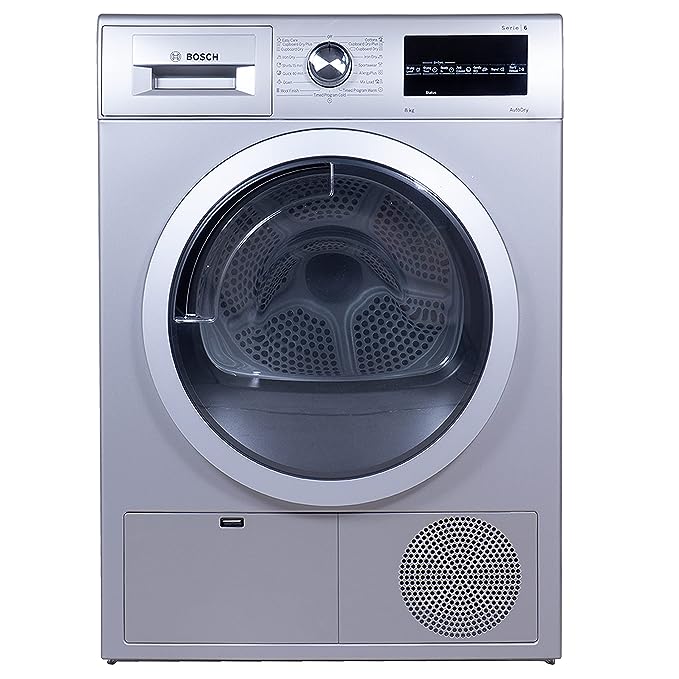 Bosch 8 kg Fully Automatic Condenser Tumble Dryer WTG8640SIN | Silver | Inbuilt Heater)