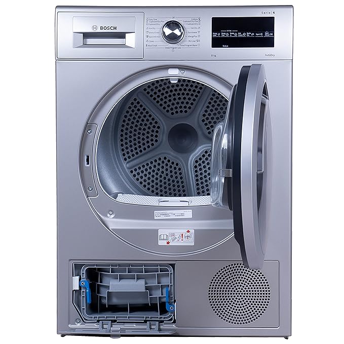 Bosch 8 kg Fully Automatic Condenser Tumble Dryer WTG8640SIN | Silver | Inbuilt Heater)