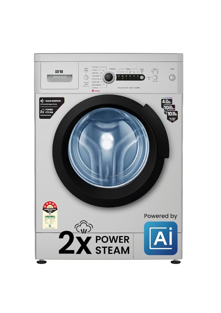 IFB 6 Kg 5 Star Front Load Washing Machine 2X Power Steam (DIVA AQUA GBS 6010 | 2023 Model | Grey)