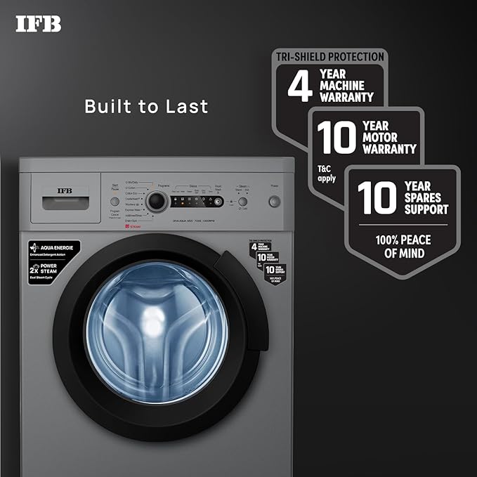 IFB 7 Kg 5 Star Fully Automatic Front Load Washing Machine DIVA AQUA MXS 7010 | METALLIC SILVER