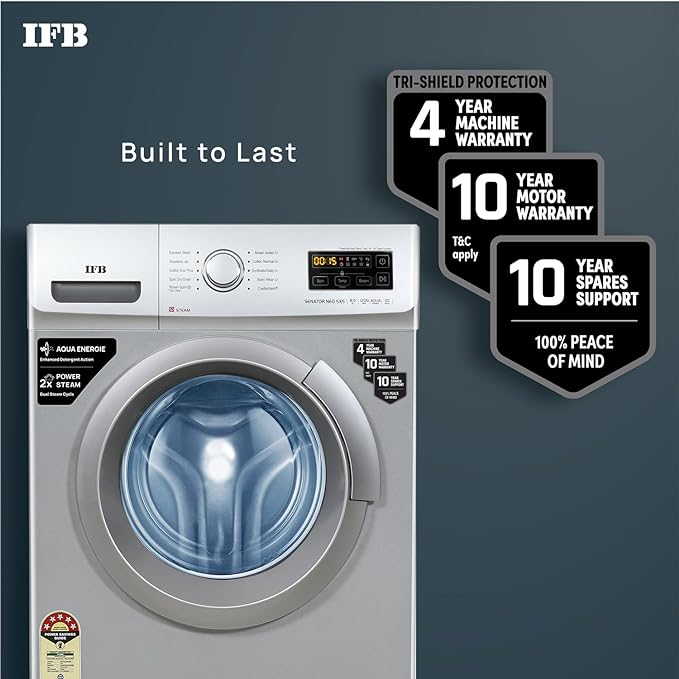 IFB 8 Kg 5 Star Fully Automatic Front Load Washing Machine SENATOR NEO SXS 8012 | Silver