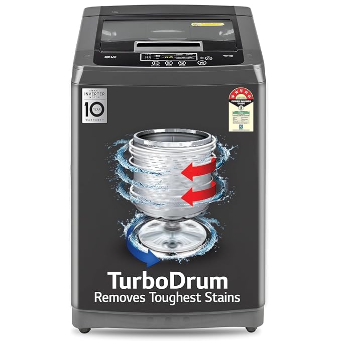 LG 7.5 Kg 5 Star Fully Automatic Top Load Washing Machine T75SKMB1Z | Middle Black