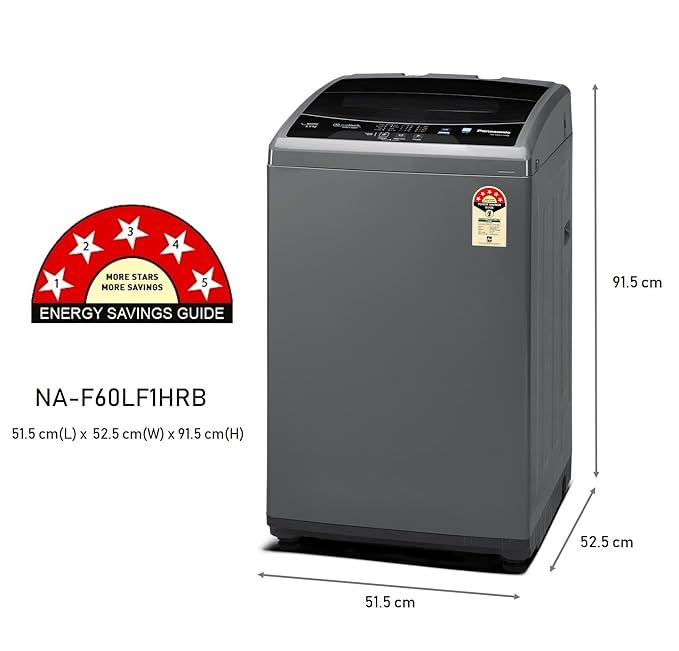 Panasonic 6 Kg 5 Star Fully Automatic Top Load Washing Machine | NA-F60LF1HRB | Grey