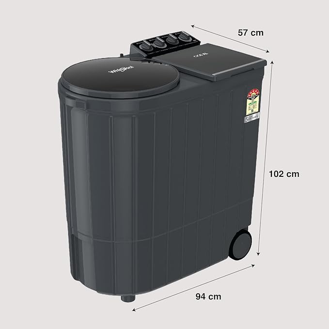 Whirlpool 11Kg Semi Automatic Top Loading Washing Machine | Ace XL 11 | Graphite Grey